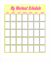 blank workout schedule template 8 free word pdf format