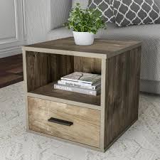 Amazing gallery of interior design and decorating ideas of wood cube table in bedrooms, living rooms, dining rooms, bathrooms, entrances/foyers by elite interior designers. Lavish Home Gray Modular Cube End Table With Drawer Hw0200204 The Home Depot