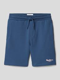 Pepe Jeans Sweatshorts mit Label-Print Modell 'EDDIE' (blau) online kaufen