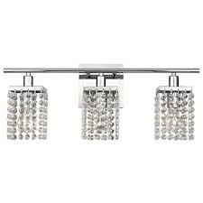 The four crystal sconces shine like diamonds off the polished chrome. Pluie 3 Light Crystal Bathroom Light In Chrome 2276 26 Destination Lighting