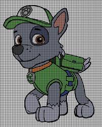 Paw patrol skye crochet graph (c2c, mini c2c, sc, hdc, dc, tss), cross stitch; Rocky Stands Tall Crochet Pattern Cgct 105015