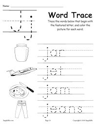 Discover to how the words are pronounced. Letter J Words Alphabet Tracing Worksheet Supplyme