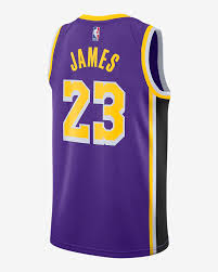 Authentic short sleeved gameday jersey with sponsor. Lebron James Lakers Statement Edition 2020 Jordan Nba Swingman Jersey Nike Au