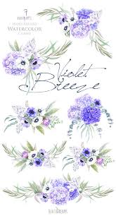 Wedding Watercolor Flowers Anemones Hydrangea Bouquets Clipart Peint A La Main Invitations De Mariage Florales Png Numerique Carte De Vœux Aquarelle Fleurs Mariage Floral Et Peinture Fleurs