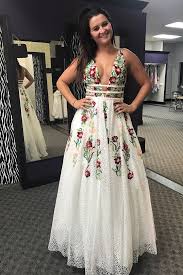 Free Shipping Princess V Neck Floral Embroidery Long Prom Dress Cheap Prom Dresses Long Prom Dresses Long Lace Prom Dresses Modest