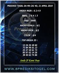 Prediksi Togel Da Ma Cai 4d Hari Ini 21 April 2019 8 Prediksi Togel 1 Mei 12 Mei 24 Mei