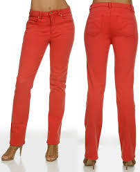 Miraclebody Womens Katie Straight Leg Jeans Red
