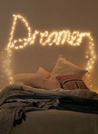 Dreamer Light Up Headboard With Fairy Lights Room Decor Girl Bedroom Decor Bedroom Decor