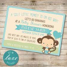 Design your monkey baby shower invitations with zazzle! Monkey Baby Shower Invitation Blue Heart Balloon It S A Etsy Baby Shower Monkey Theme Monkey Baby Shower Invitations Monkey Baby Shower