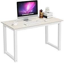 Amazon Com Yaheetech Modern Computer Desk Writing Study Table Dining Table For Home Office Pc La In 2020 Modern Computer Desk Home Office Computer Desk Computer Desk