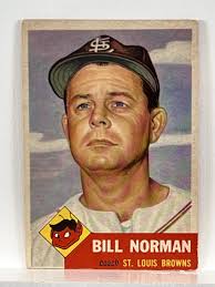 Sold at Auction: 1953 Topps Baseball, BILL NORMAN, Card #245, ST. LOUIS  BROWNS