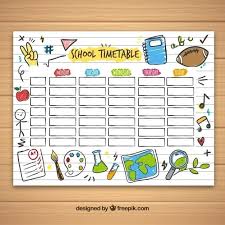 Table Chart For Kids Times Tables Time Table Chart For Kids School Timetable Template With Hand Drawn Scho In 2020 School Timetable Timetable Template Timetable Design