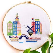 This pattern uses 12 dmc colours. Sunny Modern Indonesia Cross Stitch Pattern By Studio Koekoek