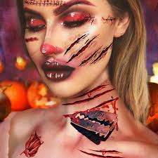 By m.a.c studio finish spf 35 concealer. Buy Chichic 61pcs 12 Sheets Halloween Zombie Makeup Tattoos Stickers Zombie Makeup Kit Temporary Waterproof Wound Scar Tattoo Fake Blood Makeup Fake Scar Cuts Vampire Skull Makeup Safe For Kids Online In