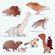Trijucre On Instagram My First Speculative Evolution What If Dinosaurs Had To Live During The Last Ice Ag Creature Drawings Dinosaur Art Dinosaur Drawing