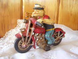 Rare Antique Hubley Cast Iron Popeye On Harley By Stonecottagemill 349 95 Vintage Toys Hubley Classic Toys