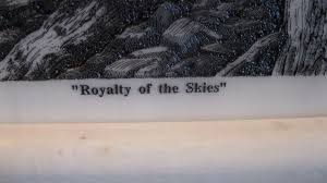 Montana Marble Etched Cultured Marble "Royalty Of The Skies" Eagle w/Stand 