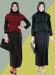 Batik wanita dijual di indonesia. Model Baju Kantor Wanita Muslimah Elegan Setelan Blazer Rok Hitam