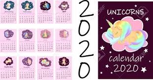 calendar or a4 planner for 2020 with colorful cute unicorns stock photo picture and royalty free image image 129134844 calendar or a4 planner for 2020 with colorful cute unicorns