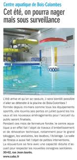 Centre Aquatique De Bois Colombes Cabc Informations Comme Le Dit Le Journal De Bois Colombes Le Cabc Sera Ouvert Et Le Restera Tout L Ete En Continu Facebook