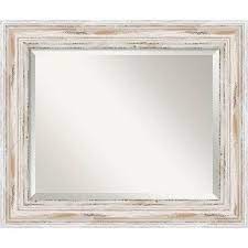Amanti Art Dsw577331 Alexandria Wall Mirror Medium In Whitewash Transitional Bellacor Wood Wall Mirror Mirror Wall Framed Mirror Wall
