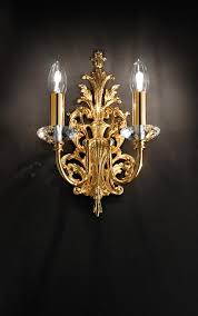 Golden Wall Light 2 Lights Masiero Murano And Crystal Chandeliers Lamps And Wall Lights Ref 20020126