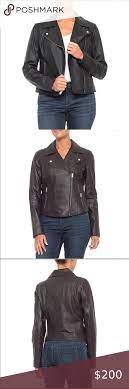 Andrew Marc Black Leather Moto Biker Jacket Jackets Moto Biker Jacket Biker Jacket
