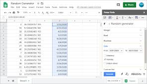 As long as you have a basic timeframe, this random date generator can make the decision for you, leaving little or ample time for you to quarrel about all. Generate Random Values In Google Sheets