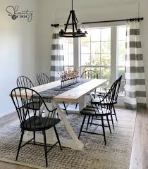 Make it your own with the leroux upholstered dining chair, as well as yeadon synthetic floral/flower room darkening grommet single curtain panel and milano dining table. Diy Modern Farmhouse Dining Table The Leasha Table Shanty 2 Chic