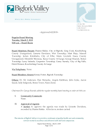 Approved 4/2/2019~ Regular Board Meeting Tuesday, March 5, 2019 9:00 a.m. ‒  Board Room Board Members Present: Dianne Bak