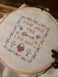 #crossstitch #kanaviçe #etamin #motif #elişi #pattern #pinterest #s #pink #tablo… Key To My Heart Cross Stitch Pattern Pdf Wedding Cross Etsy In 2021 Wedding Cross Stitch Patterns Cross Stitch Heart Wedding Sampler Cross Stitch