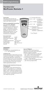 Geben sie einfach ihren besuchswunsch im formular unten an. Handsender Weitronic Remoto 1 Manualzz