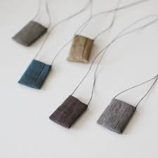 Tadashi Maruyama Amulet Pouch Obi Textile Necklace 02 Textile Necklace Fabric Jewelry Fiber Jewelry