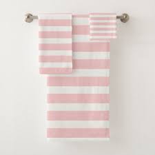 Black And White Striped Bath Towels Modern Pink And White Striped Bath Towel Set Zazzle Com Towel Set Striped Bath Towels Towels Design