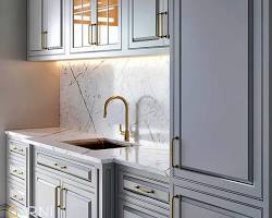 تصویر کابینت پلی اورتان نئوکلاسیک طوسی