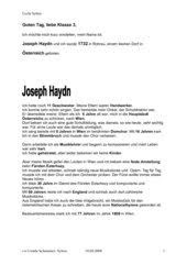 Lebenslauf Joseph Haydn Fur Die Grundschule 4teachers De