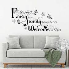 A family gathering in the dining room has a spirit of joy. Every Family Has A Story Inspirational Family Wall Sticker Quote Living Room Dining Room Home Vinyl Mural Decor Decal