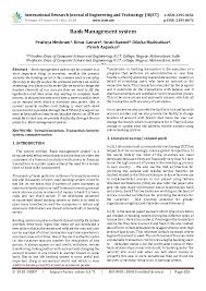 Changes in external environments:the international dimension. Pdf Bank Management System Irjet Journal Academia Edu