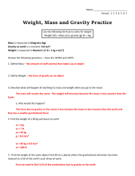 Escape velocity, gravity, orbit, orbital velocity 3. Gravity Exploration Worksheet Answer