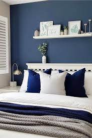 Bold, soothing, vintage, modern, beachy, elegant How To Decorate Your Room Without Buying Anything Decorating Tips Tricks Blue Bedroom Walls Blue Bedroom Design Blue Master Bedroom