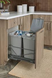 base waste basket, double in gray