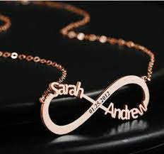 Personalize Infinity Necklace Fashion Infinity Necklace With Names Cou Infinity Necklace With Names Indian Jewellery Design Earrings Bridal Jewelry Sets Brides