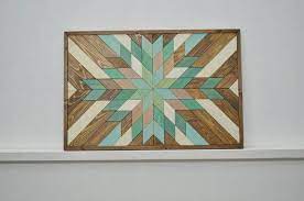 Rustic Wood Wall Art Farmhouse Wall Decor Reclaimed Wood Art 3 D Geometric Wall Art Decor Wood Mosaic Abstract Painting Wood Sculpture Rustic Wood Wall Art Wood Wall Art Geometric Wall Art