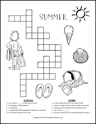 Free printable crossword puzzles for download. Summer Crossword Puzzles For Kids Tree Valley Academy