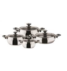 Sağlıklı kullanım sağlayan ve ısıyı uzun süre muhafaza eden paslanmaz çelik yüzey. Karaca Window 8 Parca Siyah Celik Tencere Seti Karaca