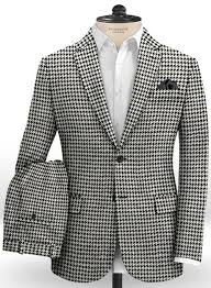 Black And White Houndstooth Suit Big Houndstooth Bw Tweed Suit Tweed Suits Custom Suit Suits