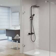 Details Zu Schwarz Thermostat Duschset Duschsystem Regendusche Duscharmatur Handbrause Bad
