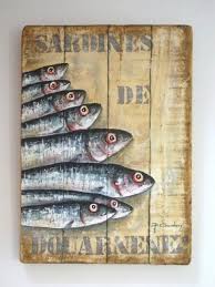 Resultado De Imagen De Peinture Sur Bois Maquereau Peixes De Madeira Arte Em Madeira Coisas De Praia