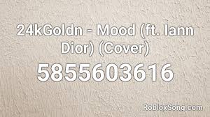 Its roblox audio id's played on roblox boomboxes, when you put the code in, a song will play. 24kgoldn Mood Ft Iann Dior Cover Roblox Id Roblox Music Codes