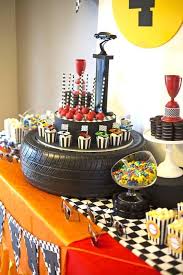 Black And White Checkered Cake Stand This Tire Centerpiece Cake Stand Would Be Great For A Monster Trucks Party For Kids Hotwheels Birthday Party Race Car Birthday Party Car Birthday Theme